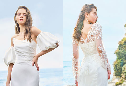 リゾートウェディングのために考えられたドレス